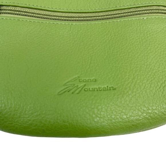 Stone Mountain Crossbody Purse Bag Green Pebble Leather 8" x 7" - Picture 9 of 10